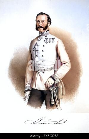 Adolph Schuette von Warensberg, auch Adolf Schuette von Warensberg (getauft 24. Novembre 1777 a Muenster, Westfalen, Heiliges Roemisches Reich, Gest. 22. Aprile 1859 a Wien, Kaisertum oesterreich) War ein oesterreichischer Feldmarschallleutnant und Festungskommandant von Temeswar, Historisch, digital restaurierte Reproduktion von einer Vorlage aus dem 19. Jahrhundert, data record non dichiarata Foto Stock