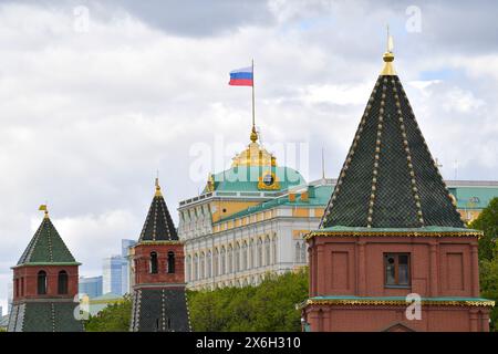 Mosca. 11 maggio 2024. Questa foto scattata l'11 maggio 2024 mostra il Cremlino di Mosca, Russia. Crediti: Alexander Zemlianichenko Jr/Xinhua/Alamy Live News Foto Stock