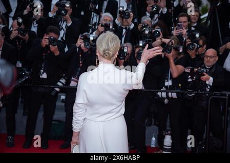 Cannes, Francia. 14 maggio 2024. Meryl Streep partecipa alla cerimonia di proiezione e apertura del tappeto rosso "le Deuxie?me Acte" ("il secondo atto") al 77° Festival annuale di Cannes al Palais des Festivals. Credito: SOPA Images Limited/Alamy Live News Foto Stock