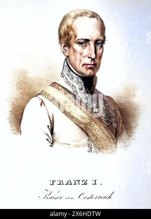 Francesco Giuseppe I. (geb 18. Agosto 1830 im Schloss Schoenbrunn, heute Wien, Gest 21. Novembre 1916 ebenda), mit vollem Namen Franz Joseph Karl, aus dem Haus Habsburg-Lothringen, vom 2. Dezember 1848 bis zu seinem Tod Kaiser von oesterreich, Apostolischer Koenig von Ungarn und Koenig von Boehmen, Historisch, digital restaurierte Reproduktion von einer Vorlage aus dem 19. Jahrhundert, data record non dichiarata Foto Stock