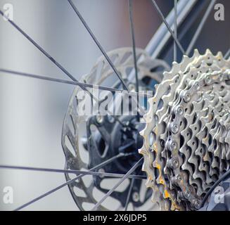 cambio deragliatore per bici da strada, vista ravvicinata Foto Stock