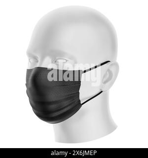 Rendering 3D Mockup maschera facciale Foto Stock