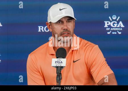 Louisville, Kentucky, Stati Uniti. 15 maggio 2024. Brook Koepka (USA) parla ai media dopo un round di allenamento prima del campionato PGA 2024 al Valhalla Golf Club di Louisville, Kentucky. (Credit Image: © Debby Wong/ZUMA Press Wire) SOLO PER USO EDITORIALE! Non per USO commerciale! Foto Stock