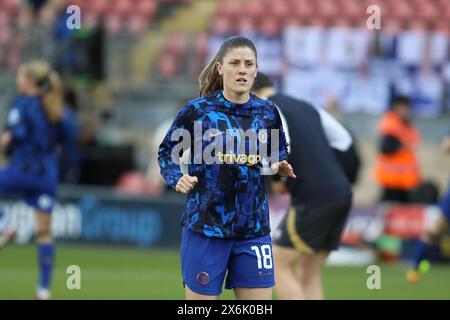 Londra, Regno Unito. 14 maggio 2024. Londra, Inghilterra, 14 maggio 2024: Maren Mjelde (18 Chelsea) riscaldamento durante la partita di fa Womens Super League tra Tottenham Hotspur e Chelsea a Brisbane Road a Londra, Inghilterra (Alexander Canillas/SPP) credito: SPP Sport Press Photo. /Alamy Live News Foto Stock