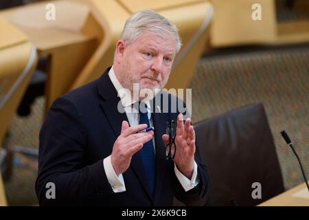 Edimburgo Scozia, Regno Unito 15 maggio 2024. Segretario di gabinetto per la Costituzione, gli affari esteri e la cultura Angus Robertson MSP al Parlamento scozzese. credito sst/alamy notizie in diretta Foto Stock