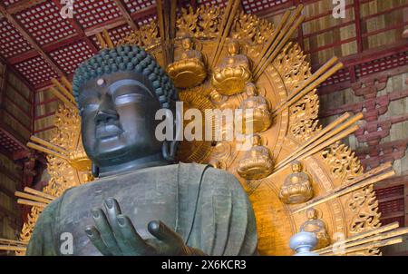 Giappone, Nara, Tempio di Todaiji, grande Buddha, Daibutsu, Foto Stock
