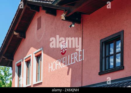 Vaduz, Liechtenstein - 11 agosto 2023: Cantine del Principe del Liechtenstein (Hofkellerei) a Vaduz Foto Stock