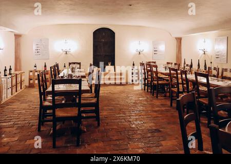 Vaduz, Liechtenstein - 11 agosto 2023: Cantine del Principe del Liechtenstein (Hofkellerei) a Vaduz Foto Stock