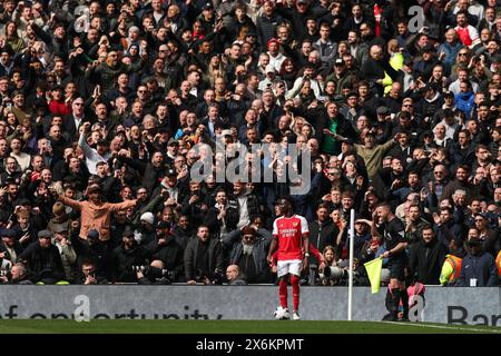 Bukayo Saka di Arsenal - Tottenham Hotspur V Arsenal, Premier League, Tottenham Hotspur Stadium, Londra, Regno Unito - 28 aprile 2024 solo uso editoriale - si applicano restrizioni DataCo Foto Stock