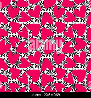 San Valentino cuori motivo senza cuciture per avvolgere carta, tessuti e biancheria e abiti per bambini, stampe e accessori per feste e feste. Alto Foto Stock
