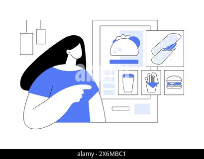 Terminali di auto-ordine isolato cartoon illustrazioni vettoriali. Illustrazione Vettoriale