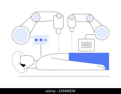 Illustrazioni vettoriali di cartoni animati isolati per robot chirurgico. Illustrazione Vettoriale