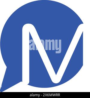 Lettera M con logo Chat Illustrazione Vettoriale