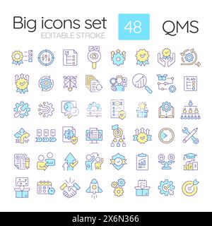 Set di icone dei colori RGB QMS Illustrazione Vettoriale