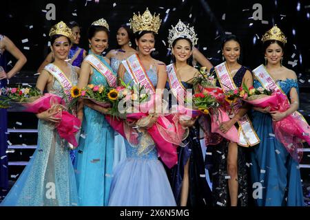 Filippine. 4 agosto 2017. (Da sinistra a destra) Mutya ng Pateros Angela cada Sandigan incoronata (Miss Mutya ng Pilipinas seconda classificata 2017), Mutya ng Isabela Hannah Kayle Iglesia (Miss Mutya ng Pilipinas Top Model of the World 2017), Mutya ng Cebu Ilene Astrid De vera incoronata Mutya ng Pilipinas Asia Pacific International 2017, Mutya ng Navotas City Jannie Loudette Alipo-on incoronata Mutya ng Pilipinas Tourism International 2017, Mutya ng Hawaii Savannah Mari Gankiewicz (Miss Mutya ng Pilipinas Overseas Community 2017) e Mutya ng Albay Sofia Marie Sibug (Miss Mutya ng Pilipinas 2017 2nd R Foto Stock