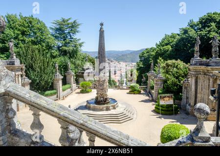 Scale del Santuario di nostra Signora di Remedios a Lamego, regione del Douro. Portogallo Foto Stock