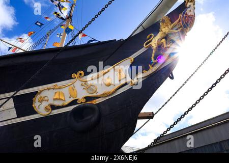 Bristol, Inghilterra - 29 marzo 2024: Prua del piroscafo SS Great Britain nel bacino di carenaggio della città di Bristol Foto Stock