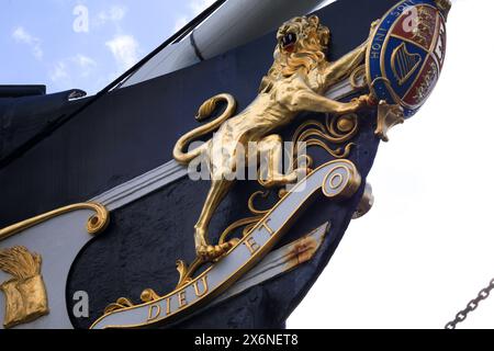 Bristol, Inghilterra - 29 marzo 2024: Prua del piroscafo SS Great Britain nel bacino di carenaggio della città di Bristol Foto Stock