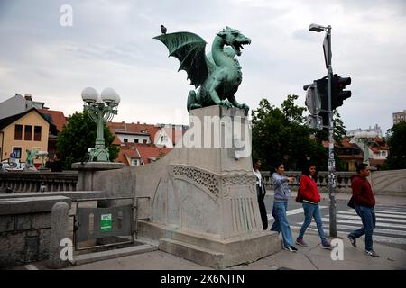 Francia. 15 maggio 2024. © PHOTOPQR/VOIX DU NORD/PIERRE ROUANET ; 15/05/2024 ; Lubiana (sloveno), le 15/05/2024. Tour d'Europe avant les elections europeennes de juin 2024 (politique). Sixieme etape dans la capitale de la Slovenie Ljubljana. FOTO PIERRE ROUANET LA VOIX DU NORD 15 maggio 2024 vedute generali della Slovenia, Lubiana, prima delle elezioni europee credito: MAXPPP/Alamy Live News Foto Stock