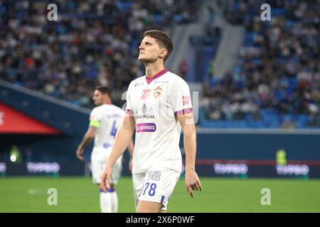 San Pietroburgo, Russia. 15 maggio 2024. Igor Diveev (78) del CSKA visto in azione durante la Coppa di Russia 2023/2024 partita di calcio tra Zenit San Pietroburgo e CSKA Mosca alla Gazprom Arena. Punteggio finale; Zenit 0:0 CSKA (5:4, calci di rigore), Zenit ha raggiunto la superfinale della Coppa di calcio russa. (Foto di Maksim Konstantinov/SOPA Images/Sipa USA) credito: SIPA USA/Alamy Live News Foto Stock