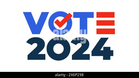 Votate 2024. Elezioni presidenziali americane del 2024 Illustrazione Vettoriale