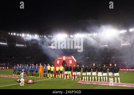 Roma, Italie. 15 maggio 2024. La squadra (Juventus FC) e la squadra (Atalanta BC) si sono schierate durante la Coppa Italia, finale di calcio tra Atalanta BC e Juventus FC il 15 maggio 2024 allo Stadio Olimpico di Roma, Italia - Photo Morgese-Rossini/DPPI Credit: DPPI Media/Alamy Live News Foto Stock