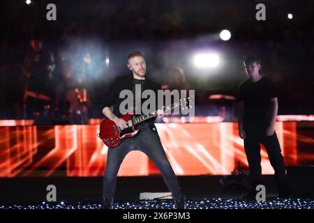 Roma, Italie. 15 maggio 2024. Spettacolo di chitarra prima della Coppa Italia, finale di calcio tra Atalanta BC e Juventus FC il 15 maggio 2024 allo Stadio Olimpico di Roma - Photo Morgese-Rossini/DPPI Credit: DPPI Media/Alamy Live News Foto Stock