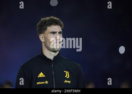 Roma, Italie. 15 maggio 2024. Dusan Vlahovic (Juventus FC) durante la Coppa Italia, finale di calcio tra Atalanta BC e Juventus FC il 15 maggio 2024 allo Stadio Olimpico di Roma - foto Morgese-Rossini/DPPI crediti: DPPI Media/Alamy Live News Foto Stock