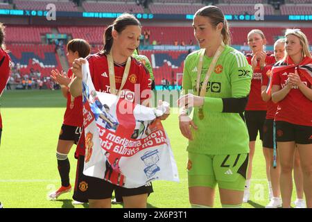 Finale di Adobe fa Women's Cup, Manchester United Women contro Tottenham Hotspur Women Wembley Stadium Londra Regno Unito 12 maggio 2024 Foto Stock