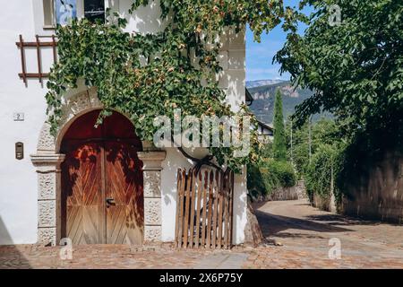 Pinot Noir Trail - il percorso del vino e della cultura si trova nella famosa zona di Pinot Noir, ai margini del Parco naturale del Monte Corno Foto Stock