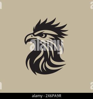 Design con logo Majestic Eagle Head: Simbolo elegante e potente per un'identità del marchio senza tempo Illustrazione Vettoriale