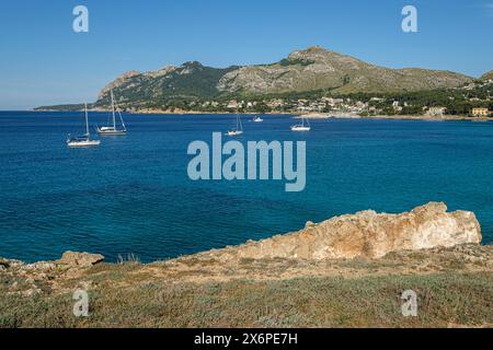 Manresa y Atalaya de la Victoria, Alcudia Maiorca, isole Baleari, Spagna. Foto Stock