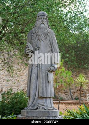 Ramon Llull, Santuario de la Madre de Dios de cura , monte de Randa, Algaida, Mallorca, Isole Baleari, Spagna. Foto Stock