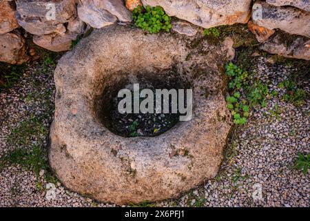 Antico forno di epoca romana, sito archeologico Hospitalet Vell, Maiorca, Isole Baleari, Spagna. Foto Stock