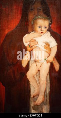 Elena Luksch-Makowsky, Ver Sacrum (autoritratto con suo figlio Pietro), olio su tela, 1901, Belvedere, Viena. Foto Stock