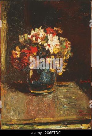 Flowers in a Blue Vase, c. 1875. Clark Art Institute Adolphe Joseph Thomas Monticelli Foto Stock