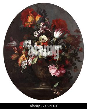 Una natura morta con fiori in un vaso di pietra Jean-Baptiste Monnoyer Foto Stock