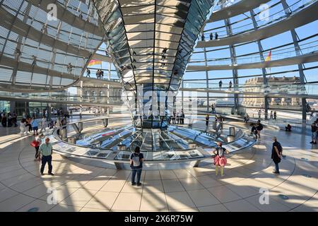 Die Kuppel des Berliner Reichstags. Er Architekt Sir Norman Foster Hat Die Konstruktion aus Stahl und Glas entworfen Kuppel des Berliner Reichstags *** la cupola del Reichstag di Berlino l'architetto Sir Norman Foster ha progettato la struttura in acciaio e vetro della cupola del Reichstag di Berlino DSC08366.jpg Foto Stock