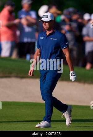 Viktor Hovland os Norway in azione durante il primo round del campionato PGA 2024 al Valhalla Golf Club il 16 maggio 2024 a Louisville, Kentucky. Foto Stock