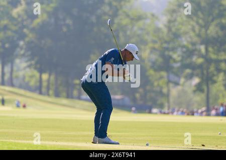 Viktor Hovland os Norway in azione durante il primo round del campionato PGA 2024 al Valhalla Golf Club il 16 maggio 2024 a Louisville, Kentucky. Foto Stock