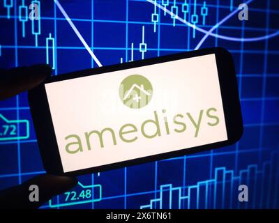 Konskie, Polonia - 15 maggio 2024: Logo aziendale Amedisys visualizzato sul telefono cellulare Foto Stock