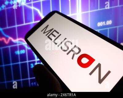 Konskie, Polonia - 15 maggio 2024: Logo aziendale Melisron visualizzato sul cellulare Foto Stock