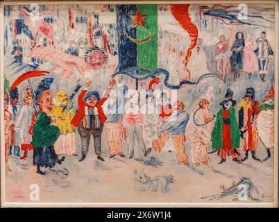 James Ensor, Carnaval en Flandre, 1929-1930, olio su tela, Amsterdam, paesi Bassi. Foto Stock