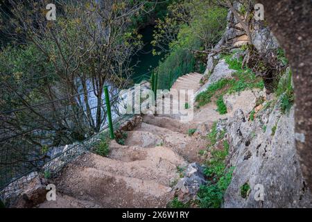 Sentiero Cerrada de Utrero, Parco naturale delle Sierras de Cazorla, Segura e Las Villas, provincia di Jaén, Andalusia, Spagna. Foto Stock