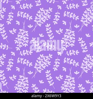 Grazioso motivo floreale. Fiori di lavanda fondo senza cuciture. Modello vettoriale Blossom Illustrazione Vettoriale