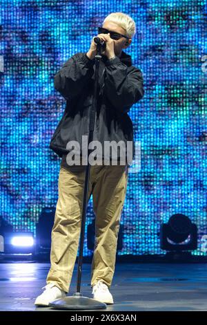 I cantautori italiani Gazzelle, pseudonimo di Flavio Bruno Pardini, sul palco dell'Arena di Verona per la sua speciale esibizione dal vivo "16.05.24 - Arena di Verona" il 16 maggio 2024 a Verona, Italia. Foto Stock