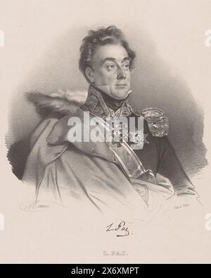 Ritratto di Michał Ludwik PAC, L. PAC (titolo sull'oggetto), stampa, tipografo: Nicolas Maurin, (menzionato sull'oggetto), tipografo: Francois Jean Villain, (menzionato sull'oggetto), Parigi, 1830 - 1852, carta, altezza, 439 mm x larghezza, 305 mm Foto Stock