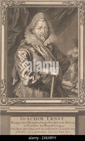 Ritratto di Joachim Ernst von Brandenburg-Ansbach, tipografo: Johann Wilhelm Windter, (menzionato sull'oggetto), sconosciuto, (menzionato sull'oggetto), Neurenberg, 1740, carta, incisione, altezza, 320 mm x larghezza, 203 mm Foto Stock