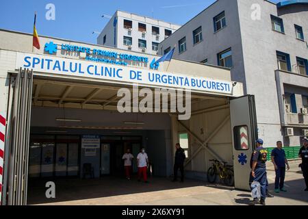 Bucarest, Romania. 16 maggio 2024: Floreasca Emergency Clinical Hospital Bucharest, dove si svolge la conferenza stampa organizzata da Romtransplant e dalla società europea di trapianto di organi, che annuncia l'organizzazione del Congresso ROMTRANSPLANT, 8-9 ottobre 2024 a Bucarest e lancia il concetto di "morte cardiocircolatoria" per il dibattito nello spazio pubblico. Crediti: Lucian Alecu/Alamy Live News Foto Stock