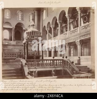 Interno della Basilica di San Lorenzo fuori le Mura di Roma, con vista sul coro, fotografia, anonima, Sint-Laurens buiten de Muren, c. 1875 - c. 1900, cartone, stampa albume, altezza, 191 mm x larghezza, 251 mm Foto Stock